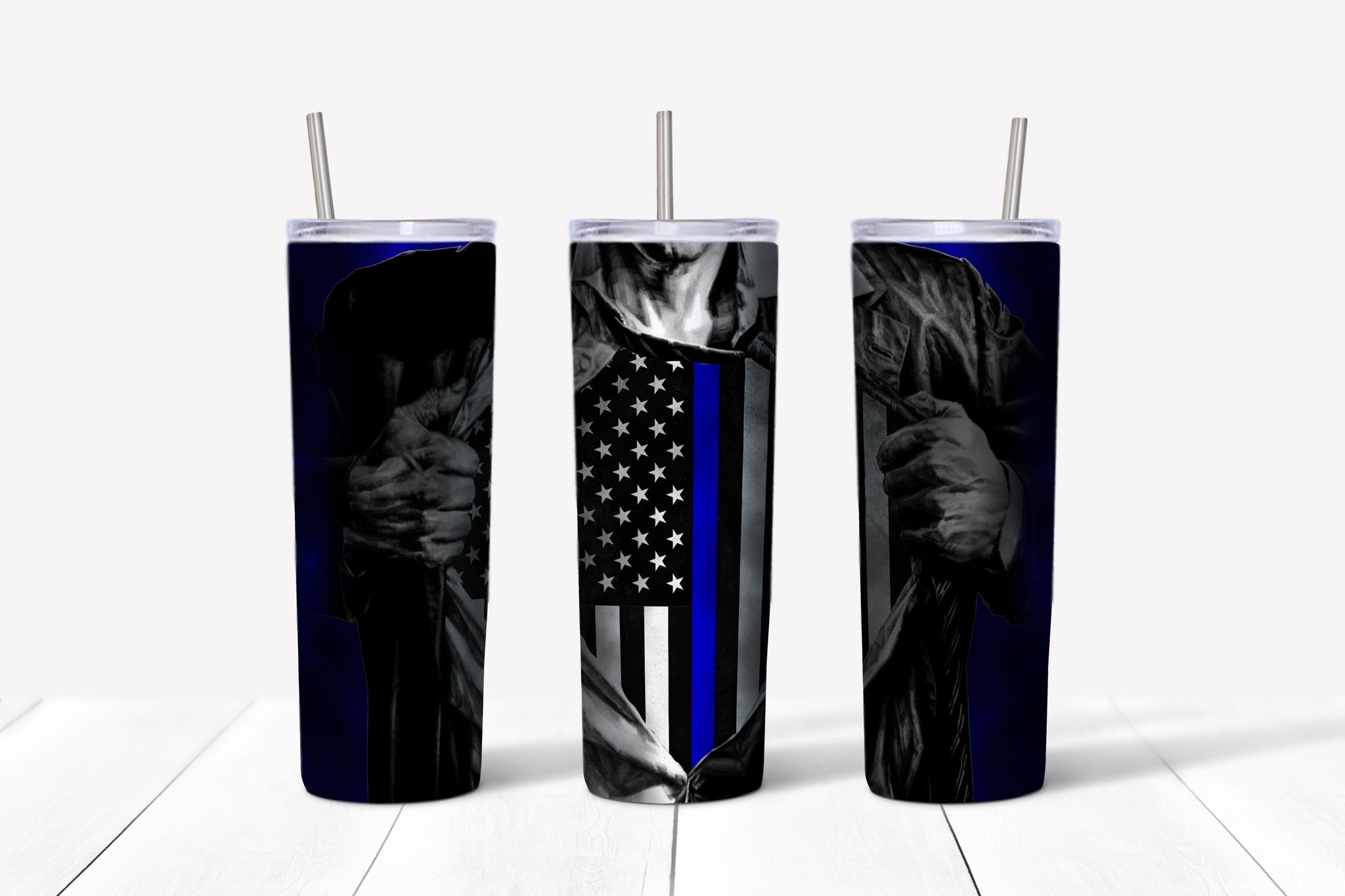 Thin Blue Line Superman Tumbler